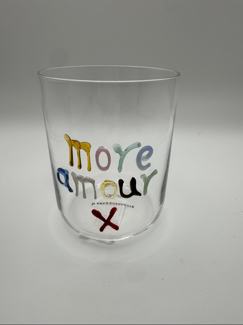 Anthropologie Love Notes “More Amour” Handblown Juice Glass NWT